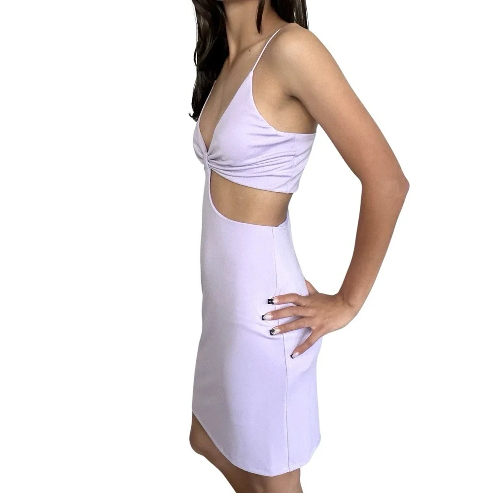 Alice + Olivia Havana Babydoll Cutout Dress Sz‎ 4 Going Out Mini Cocktail Purple